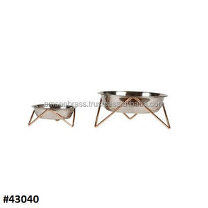 Tazón de Metal de acero inoxidable para perros, tazón de comida con un solo soporte, tazón de alimentación para mascotas usado al aire libre, hecho a mano - Product Image 1