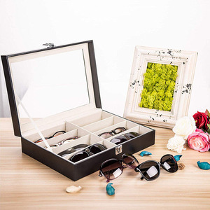 Commercio all'ingrosso di cuoio dell'unità di elaborazione multi <span class=keywords><strong>occhiali</strong></span> da sole <span class=keywords><strong>organizer</strong></span> 8 slot <span class=keywords><strong>occhiali</strong></span> caso di esposizione - Product Image 4