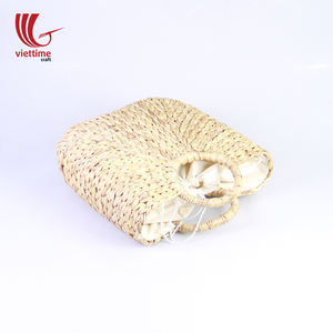 Water Hyacinth Woven Top Handle <b>Bag</b> With Tassel, Cheap <b>Straw</b> Beach Boho <b>Bag</b> Wholesale - Product Image 3