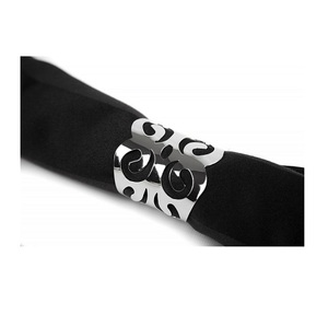 Servilleteros ecológicos clásicos de aluminio plateado personalizados para bodas, fiestas, restaurantes, hoteles-AIC, decoraciones de comedor elegantes - Product Image 1