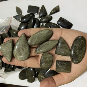 สร้อยคอคริสตัลออบซิเดียนสีทองธรรมชาติคุณภาพ AAA+ ขนาด 20 มม. พร้อมเอฟเฟกต์เปลี่ยนสี  พร้อมอัญมณีเม็ดเดี่ยวขนาด 8 มม. (รูปทรงคละกัน) สำหรับทำเครื่องประดับ - Product Image 2