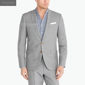 Pantalones azul de abrigo de lana de Cachemira para hombre, traje personalizado, dos botones, último estilo - Product Image 2