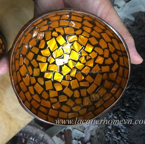 Direct Factory Wholesale Premium Quality Handmade Enamel Bowl Circle Seashell Coconut Lacquer Customized <b>Lightly</b> Spoon Weddings - Product Image 5