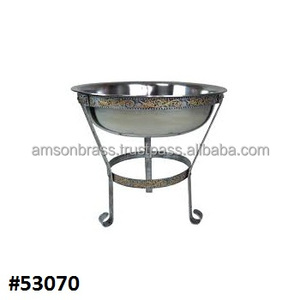 Decorative <b>Ice</b> <b>Bucket</b> Stand With Metal <b>Bucket</b> <b>Silver</b> <b>Ice</b> <b>Bucket</b>, Wine Cooler With Handle Bulk <b>Ice</b> Wine Cooler - Product Image 5