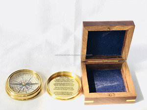 Boussole en laiton nautique-Boussole en laiton dans une boîte en bois marron Boussole de poche par Calvin Handicraft - Product Image 5