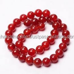 Perles de pierre collier de perles de cornaline rouge bijoux en brins pierres précieuses lisses en vrac perles rondes cristal pierre naturelle grossiste - Product Image 4