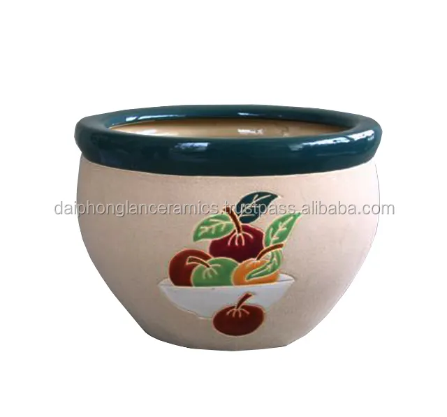 サイゴンガーデンセラミック植木鉢ドラゴンフルーツデザイン陶器プランター