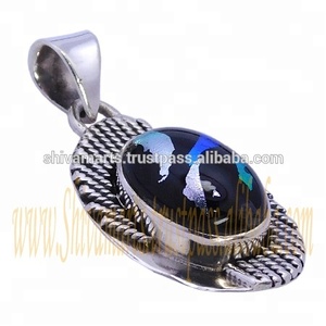 Mode nouveau Design pendentif en verre dichroïque collier 925 en argent Sterling bijoux fins pendentifs et breloques cadeau pour elle - Product Image 2