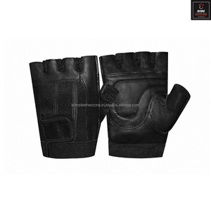 Guantes de gimnasio de cuero de medio dedo para levantamiento de pesas - Product Image 5