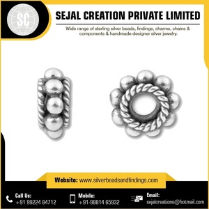 Perle de charme en argent sterling 925 Fourniture en vrac de bijoux en métaux en vrac pour créer des conceptions uniques - Product Image 3