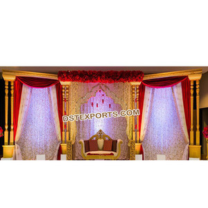 Mahraab Backdrop Cho Walima Giai Đoạn Thêu Mehraab Phong Cách Đám Cưới Backdrop Sân Khấu Đám Cưới Rèm Cửa Nhà Sản Xuất