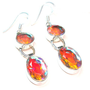 อัญมณี925เงินต่างหูบุษราคัมมิสติก - Product Image 5