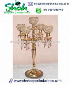 Nueva tendencia boda plata cristal Mesa candelabro centro de mesa para el hogar y Navidad evento decorado metal aluminio - Product Image 3