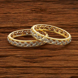 Bracelets en plaqué 2 tons, Design large et brillant, élégant, pour femmes, 52969 - Product Image 1