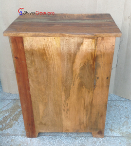 Table de chevet en bois de bateau récupérée à la main meubles de coffre colorés pour chambre à coucher pour la décoration intérieure - Product Image 6