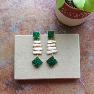 Pendientes de tuerca de ágata verde Aleación Compromiso Boda Fiesta Aniversario Regalo - Product Image 4