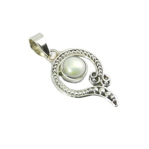Hecho a mano Natural 925 Plata Perla Piedra preciosa Colgante Vintage Chapado en oro-Joyería fina Colgantes Encantos Fabricante directo - Product Image 1