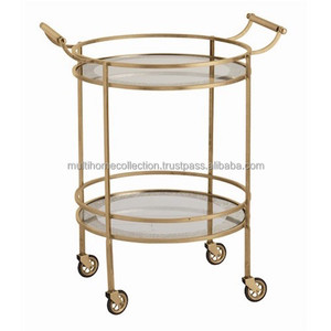 Carrito de barra de latón y vidrio antiguo 2023 Nuevo diseño Carros de barra plegables modernos personalizados Artículo al por mayor Alta calidad Venta superior - Product Image 1