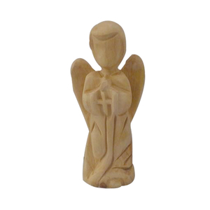 Ange de prière moderne fait à la main en bois d'olivier sculpté scène de Bethléem décoration de Noël décor de fête Unique - Product Image 1