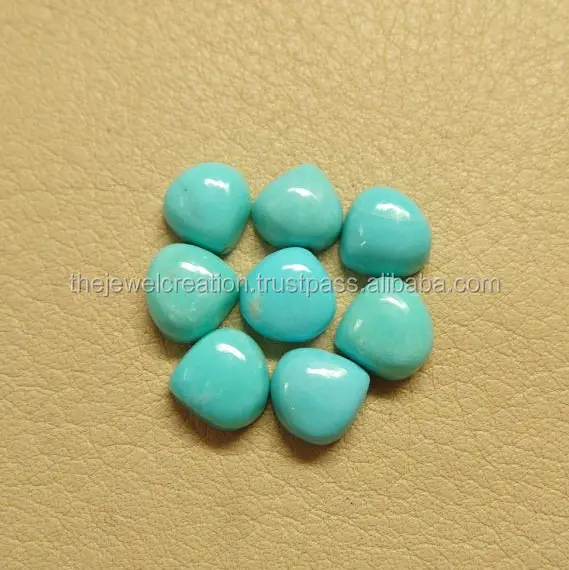6mm Natural Turquoise Smooth Heart Shape Cabochon Flat Back Loose Stones for Jewelry Making Shop Online from Supplier Alibaba