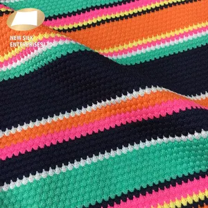 Colorful polyester spandex pineapple knit fabric for swimwear