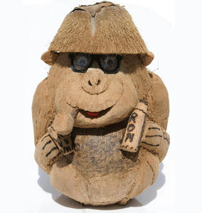 Figura tallada a mano de mono, talla única de madera de coco, escultura de Animal exótico coleccionable, estatuas de arte Tribal étnico, decoración - Product Image 1