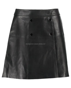 Falda de ante personalizada, minifalda de cuero, Sexy, de piel de oveja y piel de cordero, venta al por mayor - Product Image 1