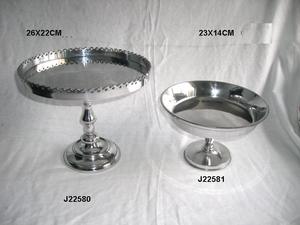 Soporte de aluminio fundido para pastel con borde de esfera pequeña, acabado de pulido de espejo, decoración para fiesta de boda - Product Image 5