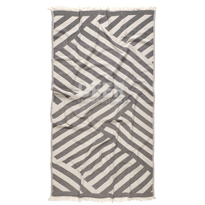 Harmony <b>Black</b> Turkish <b>Towel</b> 100% Cotton - Picnic Beach Blanket, Bed Cover, Multiple Use Jacquard Woven <b>Towel</b> Turkiye - Product Image 1