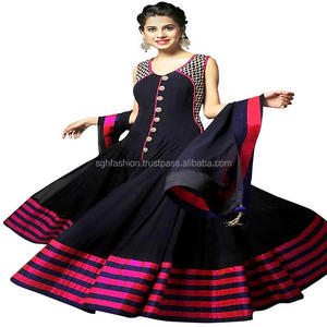 Robe traditionnelle de créateur Anarkali pour adultes pour vêtements indiens et pakistanais - Product Image 1