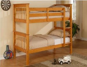 เตียงสองชั้นไม้, ชุดเฟอร์นิเจอร์แบบถอดประกอบได้, ผู้ผลิตจากเวียดนาม, งานเคลือบสีน้ำปลอดสารพิษ, โครงสร้างแข็งแรง - Product Image 2