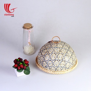 Tente alimentaire ronde en bambou, parapluie, couverture alimentaire tissée - Product Image 2