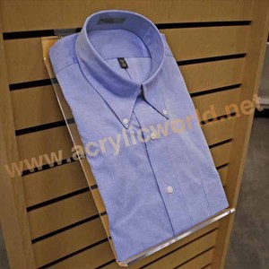 Custom Curved Slatwall <b>Clear</b> Acrylic Shirt <b>Display</b> Shelf with lip acrylic shoe <b>box</b> - Product Image 4
