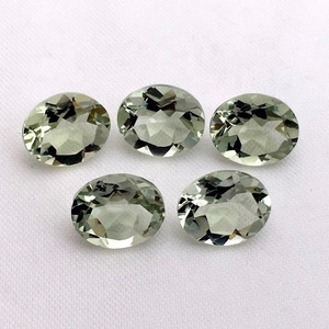 พลอยอเมทิสต์สีเขียวธรรมชาติขนาด6x8มม. อัญมณีทรงรีเจียระไนแบบหลวม - Product Image 2