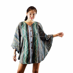 NAPAT-Blusa de algodón con manga corta para mujer, camisa formal con volantes y mangas Murciélago - Product Image 1