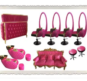 3 Jaar Garantie Klassieke Super Koninklijke Roze & Gouden Salon Sets Kapper Stoel