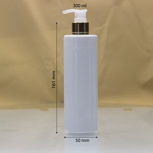 Pompe de bouteille en plastique PET de cylindre blanc laiteux de luxe de 300ml 24mm 35g bouteille de shampooing capacité de 750ml emballage de lotion de joint vide - Product Image 1