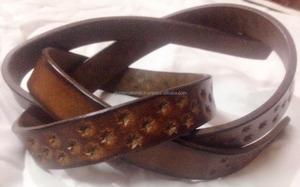 Ladies Casual Leather Belts Best Quality Made in India Handmade Men's Fashion Leather Casual Belt at Wholesale Manufacturer - Product Image 2