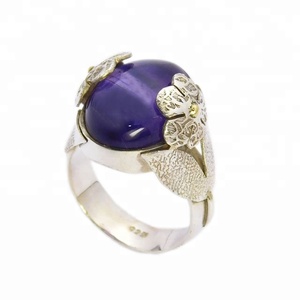 New Fashion Style Purple Amethyst <b>Ring</b> Handmade <b>Silver</b> Jewelry Solid 925 Sterling <b>Silver</b> <b>Eternity</b> Vermeil <b>Rings</b> - Product Image 1