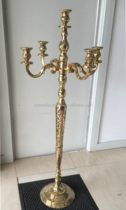 Candelabro Alto de Metal con 9 Brazos y Mosaico Dorado Antiguo para Decoración de Bodas, Eventos y Fiestas, Centro de Mesa, Candelabro de Pie - Product Image 5
