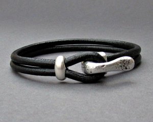 Mens Leather <b>Bracelet</b> <b>Copper</b> Leather Men <b>Bracelet</b> Cuff Brown Black - Product Image 1