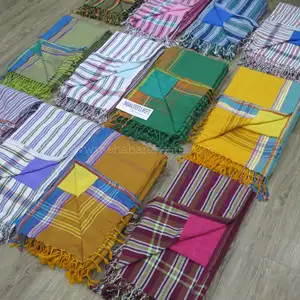 Kikoy serviette de plage en tissu, serviette de plage, kénan Kikoy jeté de plage fait à la main, fabricants de serviettes Kikoy en inde