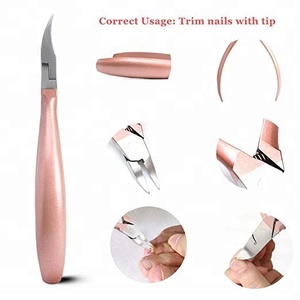 Cortador de uñas profesional de alta resistencia de oro rosa personalizable Etiqueta Privada acero pinza de uñas encarnadas - Product Image 3