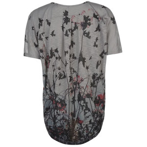 T-shirts pour femmes imprimés de logo personnalisé unisexe T-shirt en pur coton avec photos de couleur unie et publicités de vêtements - Product Image 5