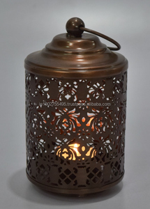 Handmade Modern Metal <b>Tea</b> <b>Light</b> Candle Holder Lantern in Black Gold Foil Lining 9x9x19 cm Home Decoration <b>Christmas</b> - Product Image 5