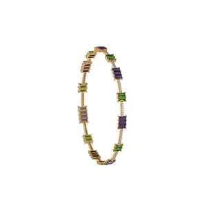 Peridoto, amatista, diamante, 14k, oro, brazalete, joyería - Product Image 1