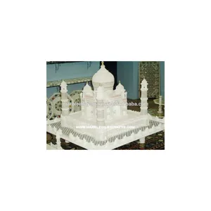 Самая Красивая Высококачественная оригинальная Белая Мраморная каменная Миниатюрная модель Taj Mahal ручной работы от производителя и экспортеров