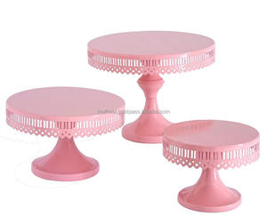 ขาตั้งเค้กทรงกลม ขาตั้งคัพเค้กดีไซน์เรียบง่าย ขาตั้งขนมหวานสีชมพูสำหรับตกแต่งบ้าน - Product Image 6