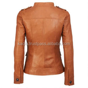 Chaqueta de cuero para mujer 100% chaqueta de cuero genuino ropa de mujer 2025 chaquetas de mujer Vintage primavera otoño abrigo de piel de oveja Real - Product Image 5