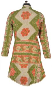 Ethnic Boho Banjara Traditional Style Printed Katha High Fashion Women's Genuine Leather Reversible Eco-Friendly Triple <b>Jacket</b> - Product Image 3